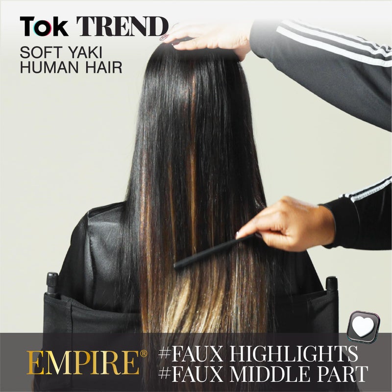 Sensationnel Empire yaki human hair - Tangle Free Weaving for Quick Weave and Sew in Styles for Faux Highlights and Fauxmiddlepart Leave Out - 1 Pack (12 inch, 1B OFFBLACK) - Image 2